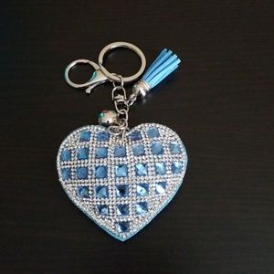 🎈SALE Rhinestone Heart keychain purse charm